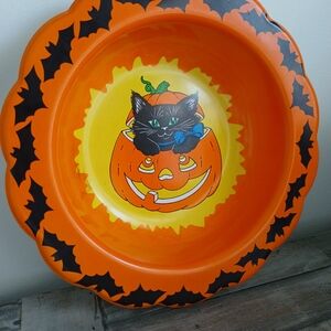 Vintage Berman Industries Halloween Cat Candy Bowl
